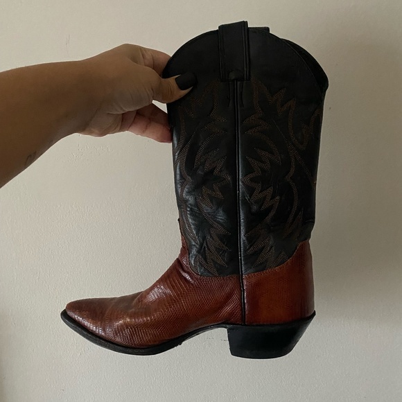 Justin Boots Shoes - SOLD Vintage Two-Toned Leather Cowboy Boots